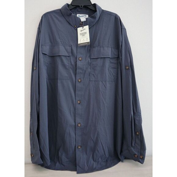 Duluth Trading 90850 Men's Sz 2XL Blue Untouchable Standard Fit L/S Shirt - Picture 1 of 8